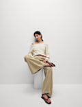 Cotton Rich Palazzo Trousers