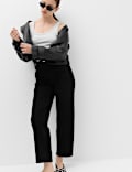 Cotton Rich High Waisted Carrot Leg Jeans