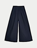 Pure Cotton Palazzo Cropped Trousers