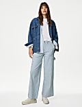 Relaxed High Waisted Carpenter Wide Leg Jeans