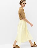Hanky Hem Midi Skirt