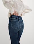 High Waisted Slim Flare Cropped Jeans