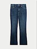 High Waisted Slim Flare Cropped Jeans