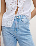 High Waisted Slim Flare Cropped Jeans