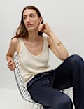 Satin Drawstring Wide Leg Trousers