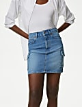 Denim Mini Cargo Skirt