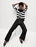 High Waisted Smart Wide Leg Jeans