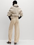 Cotton Rich Cord Carrot Leg Trousers