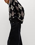 Cotton Rich Cord Carrot Leg Trousers