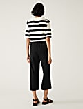 Linen Rich Wide Cropped Leg Trousers