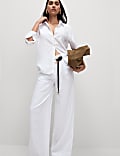 Pure Linen Wide Leg Trousers