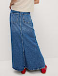 Denim Maxi A-Line Skirt
