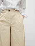 Pure Cotton Pleated Wide Leg Chinos