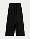 Crinkle Textured Wide Leg Culottes