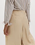 Lyocell Rich Pleated Wide Leg Trousers