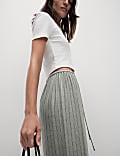 Striped Drawstring Wide Leg Trousers