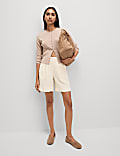 Pure Linen High Waisted Shorts