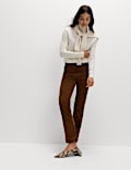 Cotton Rich Cord Straight Leg Trousers with Modal