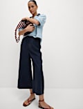 Lyocell Rich Wide Leg Cropped Trousers