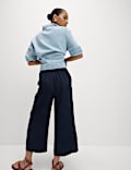 Lyocell Rich Wide Leg Cropped Trousers