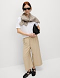 Lyocell Rich Wide Leg Cropped Trousers
