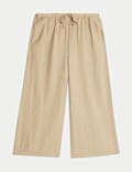 Lyocell Rich Wide Leg Cropped Trousers
