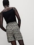 Pantalones cortos de cintura alta 100 % sarga estampados