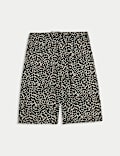 Pantalones cortos de cintura alta 100 % sarga estampados