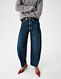 Mid Rise Barrel Leg Jeans