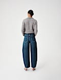 Mid Rise Barrel Leg Jeans