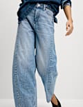 Mid Rise Barrel Jeans