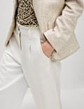 Cotton Rich Slouchy Wide Leg Trousers