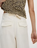Cotton Rich Slouchy Wide Leg Trousers