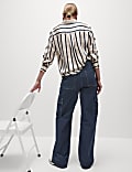 High Waisted Wide Leg Cargo Jeans