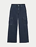 High Waisted Wide Leg Cargo Jeans