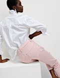 High Waisted Cropped Slim Fit Jeans