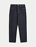 High Waisted Cropped Slim Fit Jeans