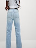 High Waisted Cropped Slim Fit Jeans