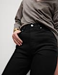 High Waisted Cropped Slim Fit Jeans