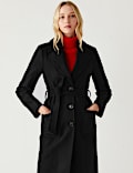 Belted Single Breasted Tailored Coat