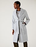 Herringbone Belted Tailored Coat