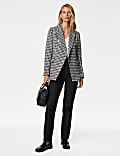 Tweed Dogtooth Double Breasted Blazer