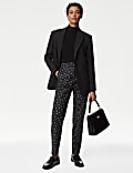 Cotton Rich Printed Slim Fit Trousers
