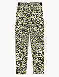 Pantalon coupe slim à imprimé en coton