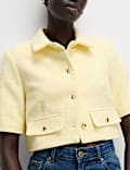 Cotton Rich Striped Short Jacket