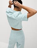 Boucle Tweed Textured Wide Leg Trousers