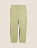 Schmal geschnittene 3/4-Hose aus Baumwollmischgewebe