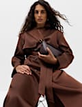 Satin Belted Trench Coat
