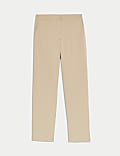 Cotton Rich Straight Leg Ankle Grazer Trousers