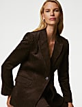 Cord Relaxed Textured Single Breasted Blazer